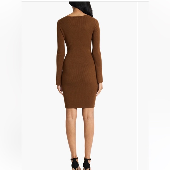 DONNA MORGAN FOR MAGGY‎ Square Neck Long Sleeve Sweater Dress Medium NWT - Picture 2 of 3